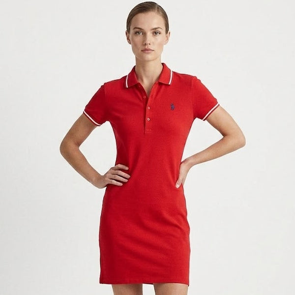 Chic Red Polo Dress for Women Classic Fit with Premium Comfort