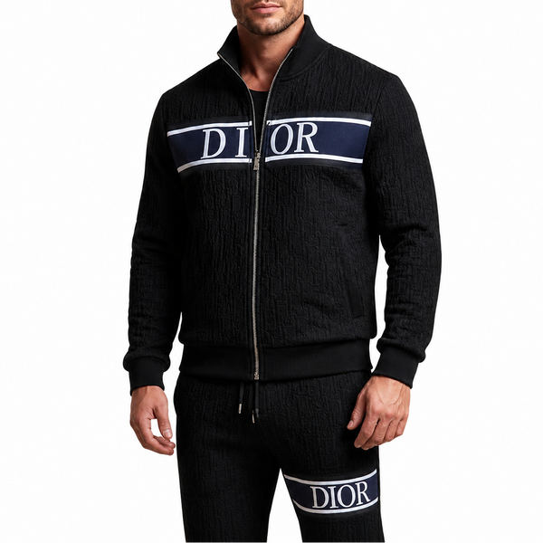 Luxury Black Tracksuit with Signature Logo Detailing
