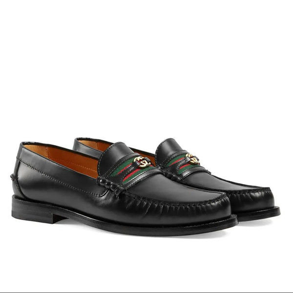 Luxury Logo-Plague Detail Loafers