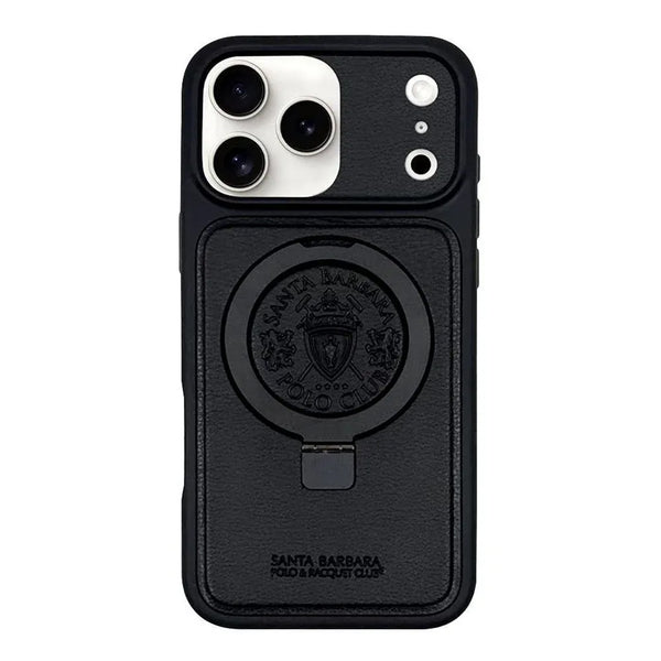 Santa Barbara Primo Series Magnetic Ring Kickstand Leather Case for iPhone 17 Series