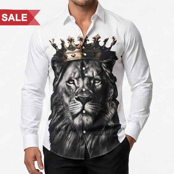Royal Lion Print Designer Shirt