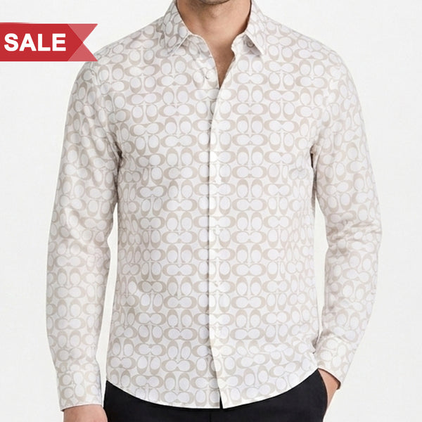 Men's Premium All Over Brand Logo Print Shirt
