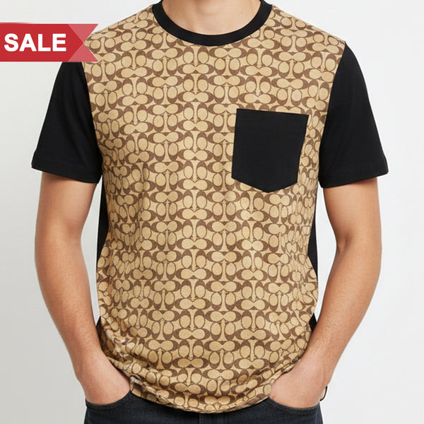 Premium Designer Logo Print T-Shirt Stylish Casual Wear for Men