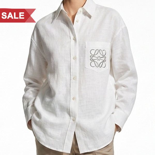 Women's Anagram Logo  Shirt Premium Casual Button-Down Top