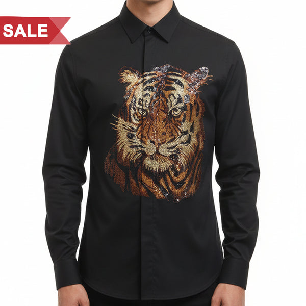 Regal Tiger Statement Shirt  Bold Art Meets Luxury Style