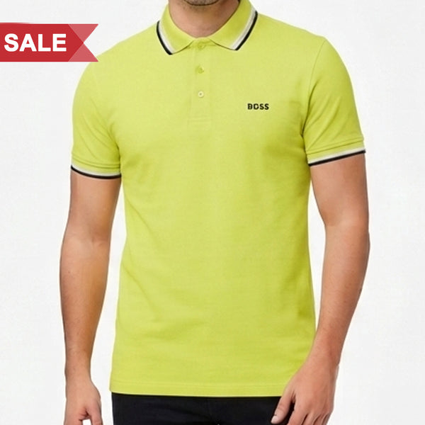 Premium Yellow Polo T-Shirt with Contrast Collar Smart Casual Style