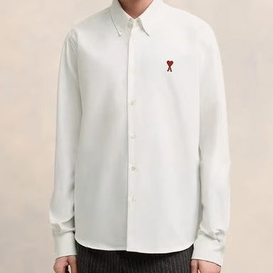 Men’s Premium Full Sleeve Casual Shirt Classic Solid Colors with Stylish Heart Logo