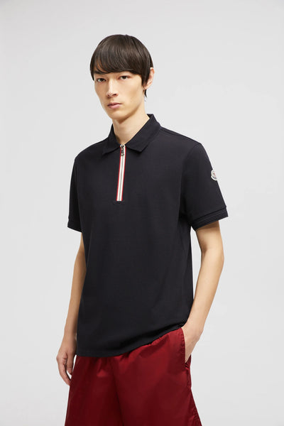 Premium Black Half-Zip Polo T-Shirt for Men Stylish & Modern Fit
