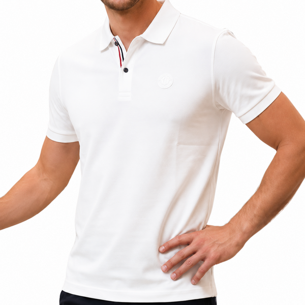 Premium Men's White Polo T-Shirt | Regular Fit | Half Sleeve Casual Polo