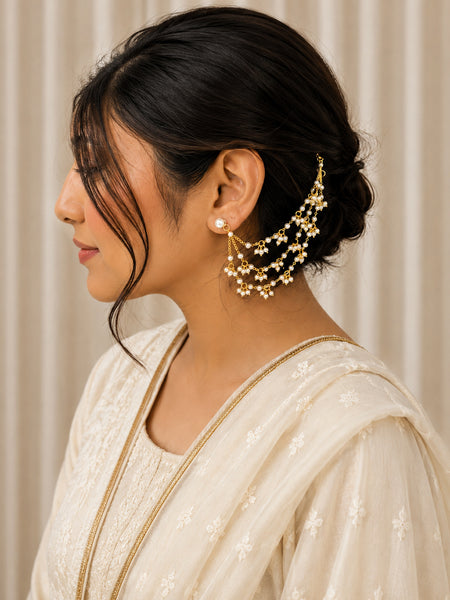 Golden Pearl Cheed Earrings