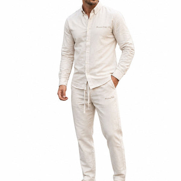 Men Premium Solid Shirt and Trouser Co-Ord Set