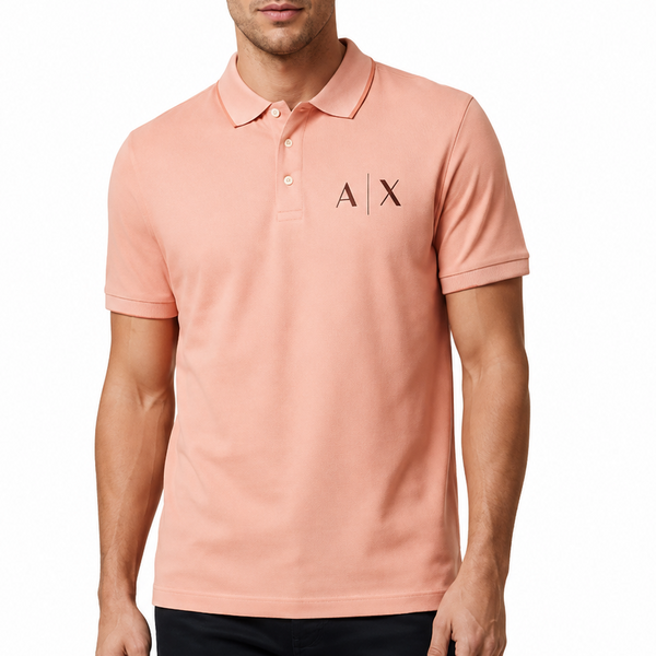 Men Premium Peach Polo T-Shirt – Regular Fit Casual Polo Shirt