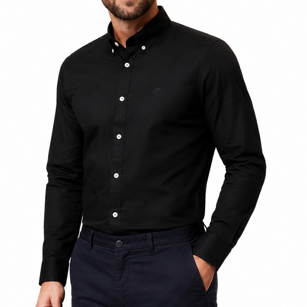 Men Premium Black Full Sleeve Button-Down Formal Shirt
