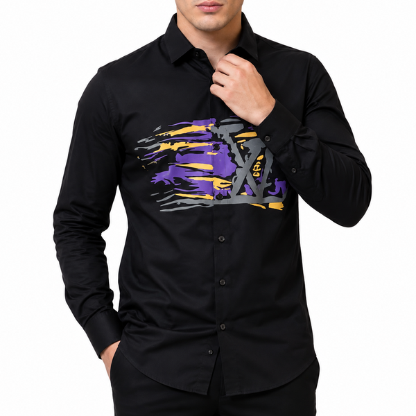 Premium Men's Graphic Print Full Sleeve Shirt | Regular Fit