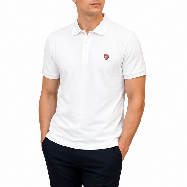 Men Premium White Polo T-Shirt with Contrast Sleeve Detail – Regular Fit
