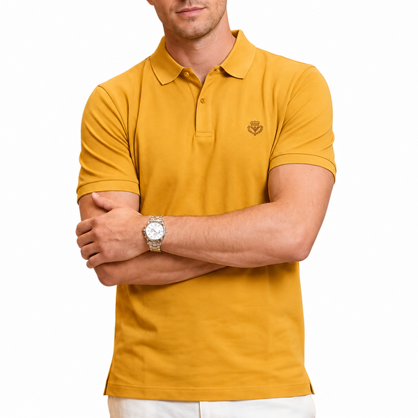 Men Mustard Premium Polo T-Shirt | Classic Fit | Short Sleeve