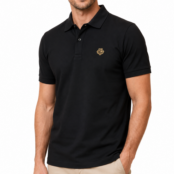 Men Premium Black Polo T-Shirt | Classic Regular Fit | Half Sleeves