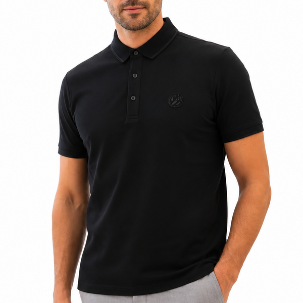 Men Classic Black Polo T-Shirt – Short Sleeve Regular Fit Casual Shirt