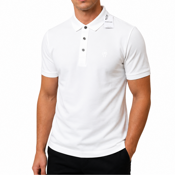 Men Classic White Polo T-Shirt – Short Sleeve Slim Fit Casual Shirt