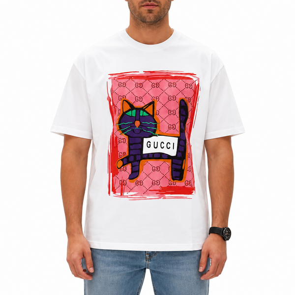 Graphic Cat Print T-Shirt – Stylish Casual Wear