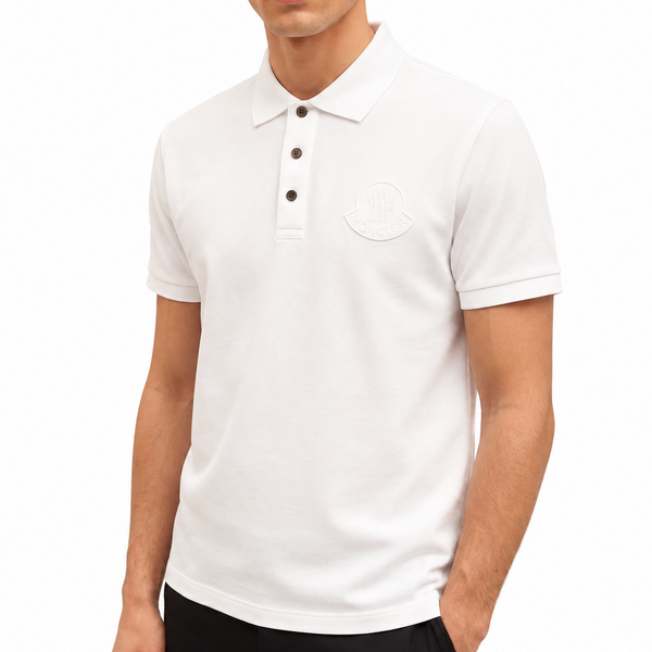 Premium Men Solid Polo T-Shirt – Soft Regular Fit | White