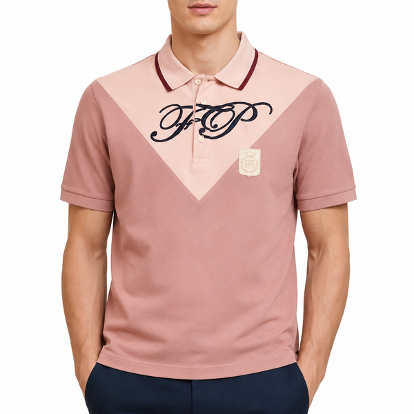 Men Dusty Pink Premium Polo T-Shirt | Regular Fit Collared Half Sleeve Polo
