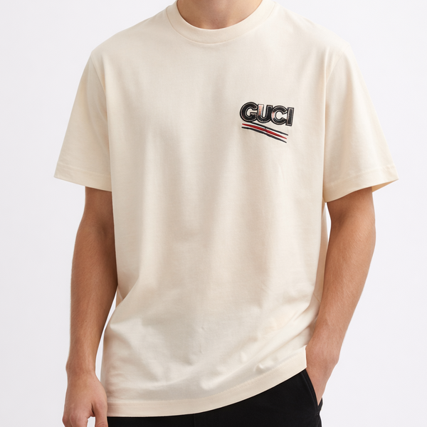 Luxury Cream White Premium Graphic T-Shirt for Men