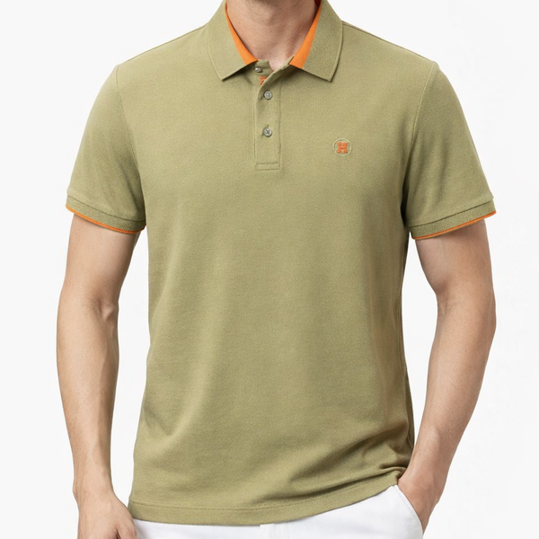 Men’s Polo T-Shirt Contrast Trim Premium Short Sleeve Style
