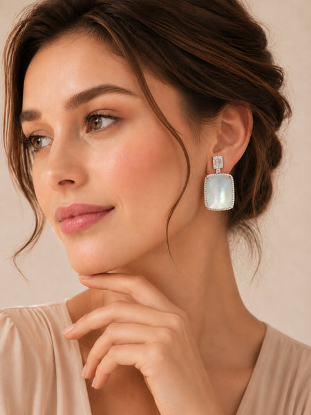 Victorian Doublet Stone Drop Earrings for Women | AAA AD Designer Statement Earrings