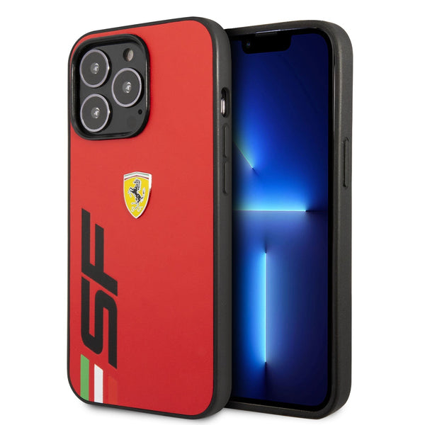 Ferrari Black Big SF Logo Leather Case for iPhone 11, 12, 13 & 14 Series & Galaxy Z Flip3, Flip4, Fold3, Fold4