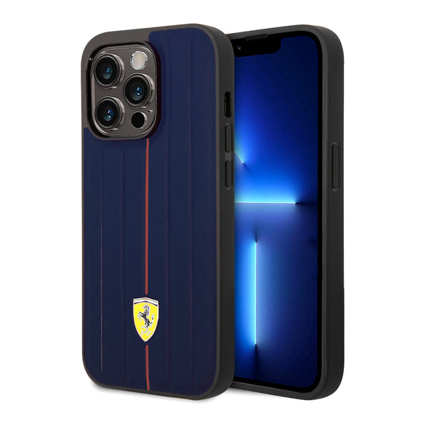 Ferrari Stripes Leather Case for iPhone 11, 12, 13 & 14 Series & Galaxy Z Flip3, Flip4, Fold3, Fold4