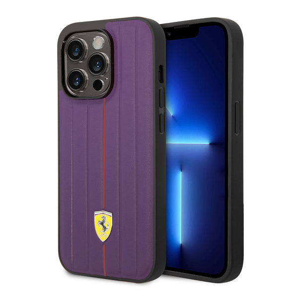 Ferrari Stripes Leather Case for iPhone 11, 12, 13 & 14 Series & Galaxy Z Flip3, Flip4, Fold3, Fold4