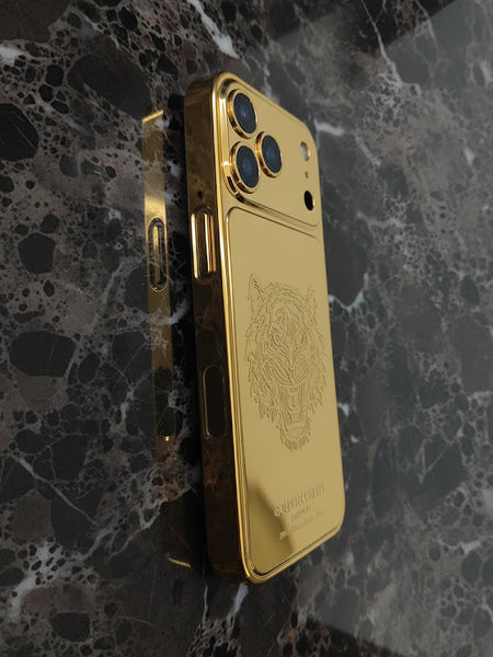 Golden Tiger Luxury Back Cover for iPhone 15, 16 & 17 Series