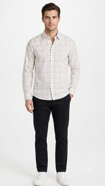 Men's Premium All Over Brand Logo Print Shirt