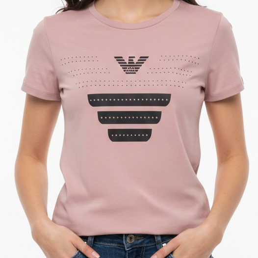Women’s Premium Logo Print T-Shirt Elegant Soft Casual Top