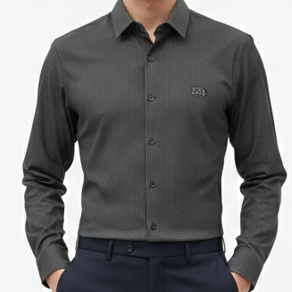 Classic Black Pinstripe Formal Shirt Timeless Luxury Elegance