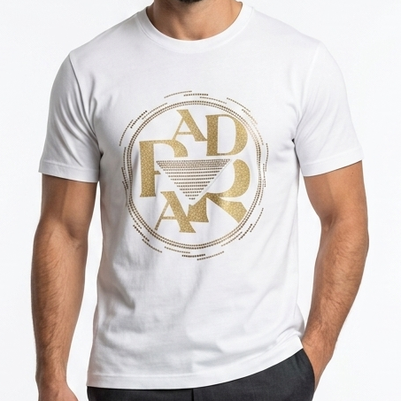 Premium White Graphic Print  T-Shirt for Men Stylish Casual Round Neck Tee
