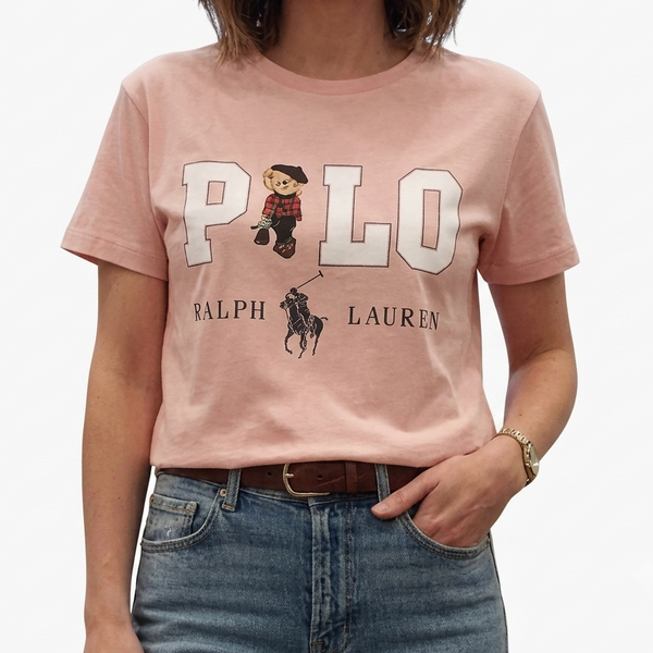 Women Light Pink Graphic Cotton T-Shirt | Casual Crew Neck Half Sleeve Tee