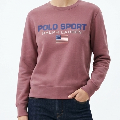 Premium Dusty Pink Polo Sport Sweatshirt for Women