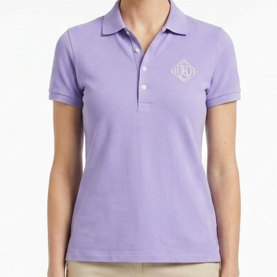 Women's Premium Casual Polo T-Shirt Purple  Embroidered Logo Design