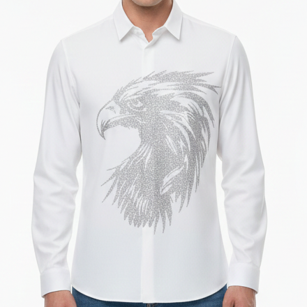 Premium White Shirt  Bold Eagle Design