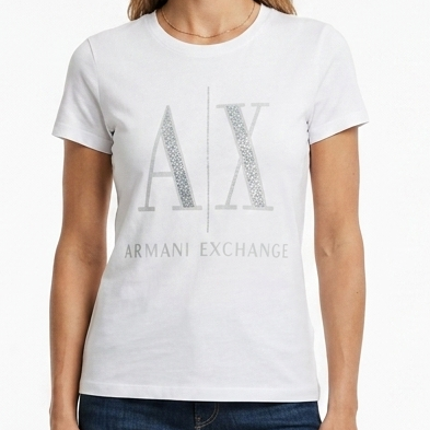 Premium Elegant White A|X Logo T-Shirt For Women