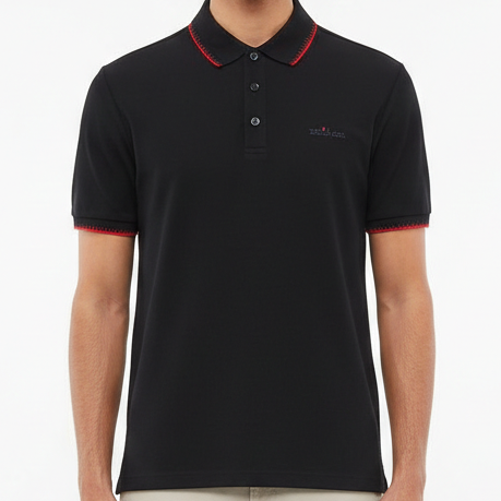 Luxury Contrast Stitch Polo Shirt Premium Designer Casual Polo