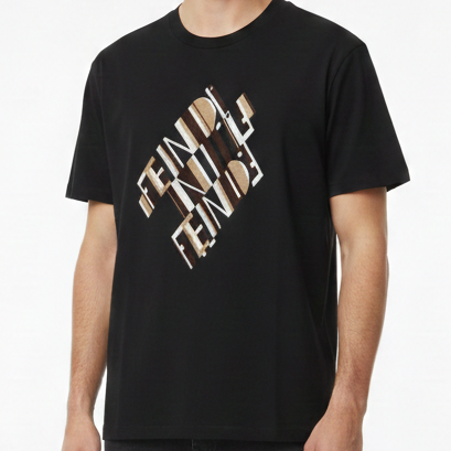 Men’s Premium Black T-Shirt with Modern Graphic Print