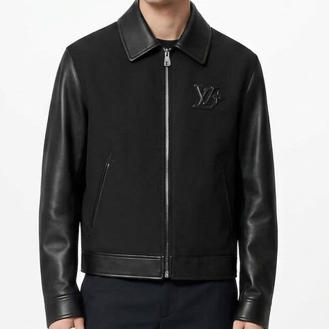 Men Premium Black Zip-Up Leather-Style Jacket