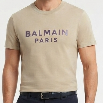 Men’s Beige Branded T-Shirt – Premium Casual Style
