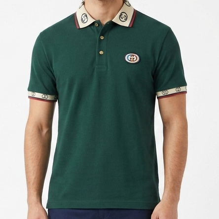 Men's Premium Dark Green Polo T-Shirt With Stylish Contrast Collar