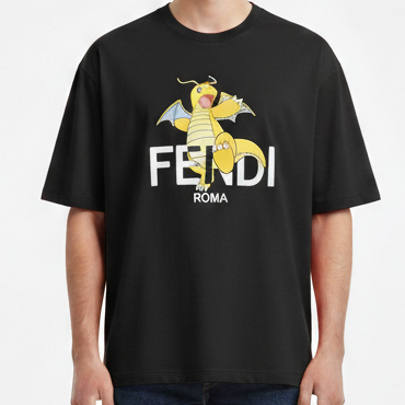 Luxury Brand  Red Graphic T-Shirt – Bold Dragon Print