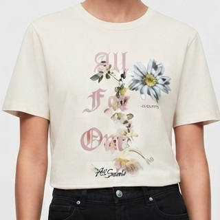 Women White Floral Graphic Print T-Shirt Stylish Casual Everyday Wear
