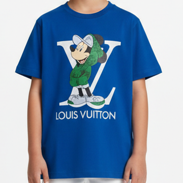 Premium Cool Blue Cartoon Style Kids T-Shirt
